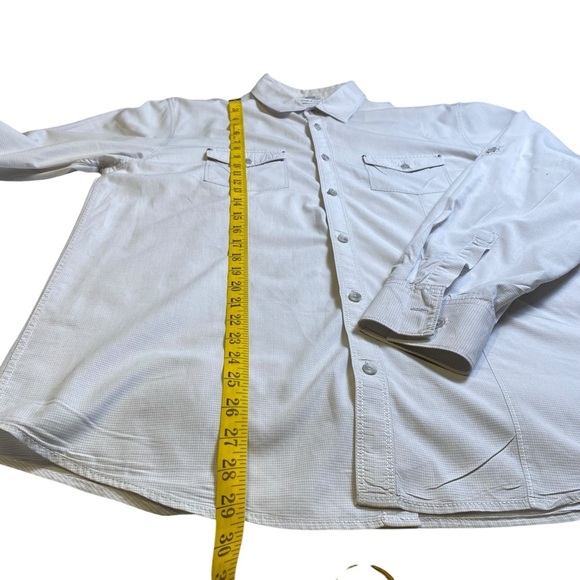 Calvin Klein Grey/White Swiss Tab Button Down Shirt, M - Picture 4 of 7